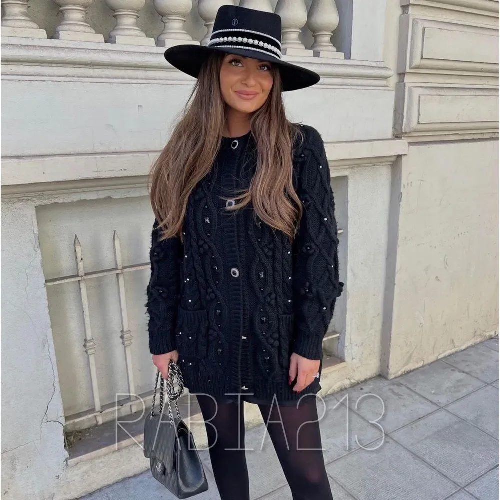 LAST 1! 🔥ZARA BEJEWELED KNIT CARDIGAN
